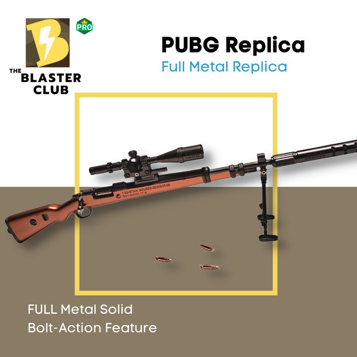 Replika Miniatur Kar 98k Sniper Senapan Metal PUBG Mainan Pajangan