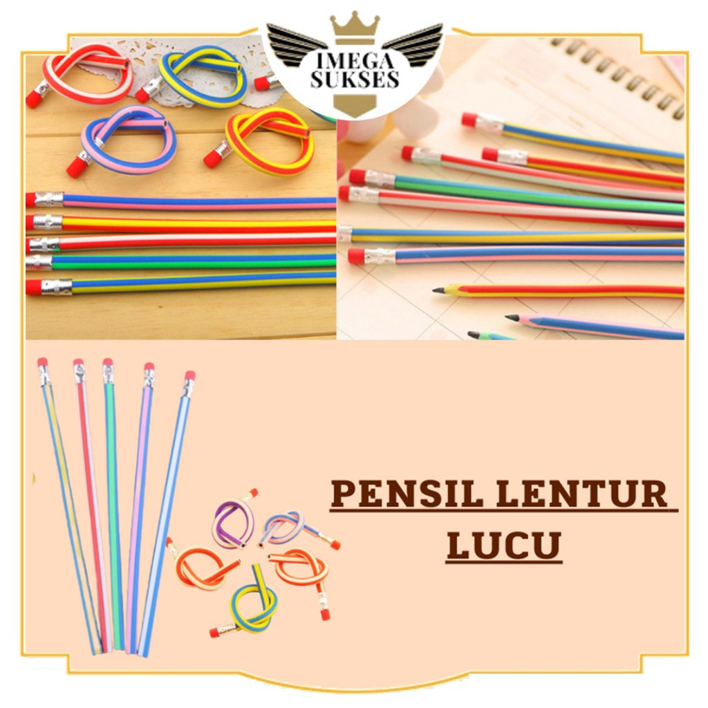 

PHG - Pensil Sekolah Lentur Unik Lucu Pensil Lentur Fleksibel Pensil Gulung Flexibel Alat Tulis Sekolah Anak Pencil Karet Inul Dapat Digulung Ditekuk Unik