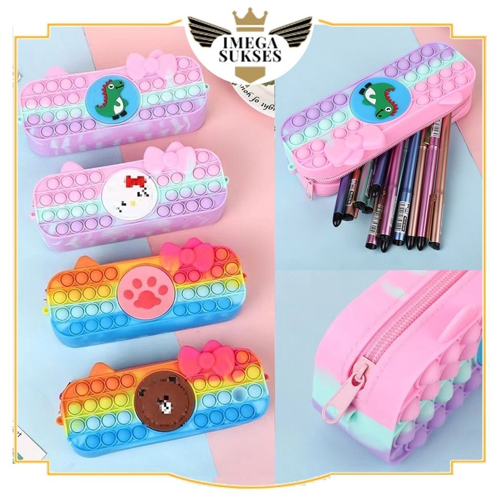

PHG - Kotak Pensil Pop It Rainbow Tempat Pensil Popit Karakter Macaroon Tempat Penyimpanan Alat Tulis Anak Warna Warni