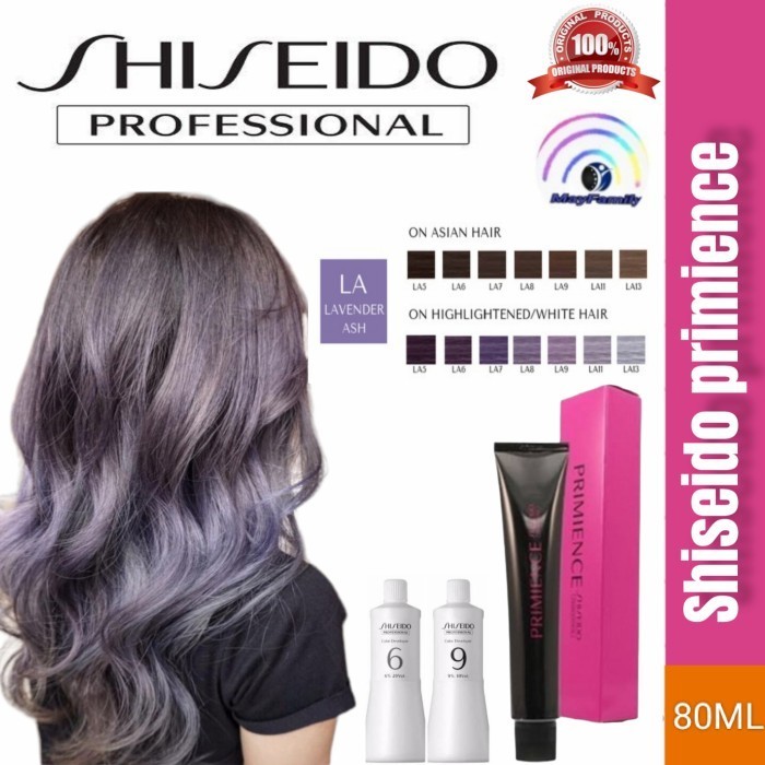 shiseido primience hair color pewarna rambut lavender ash + oxydant