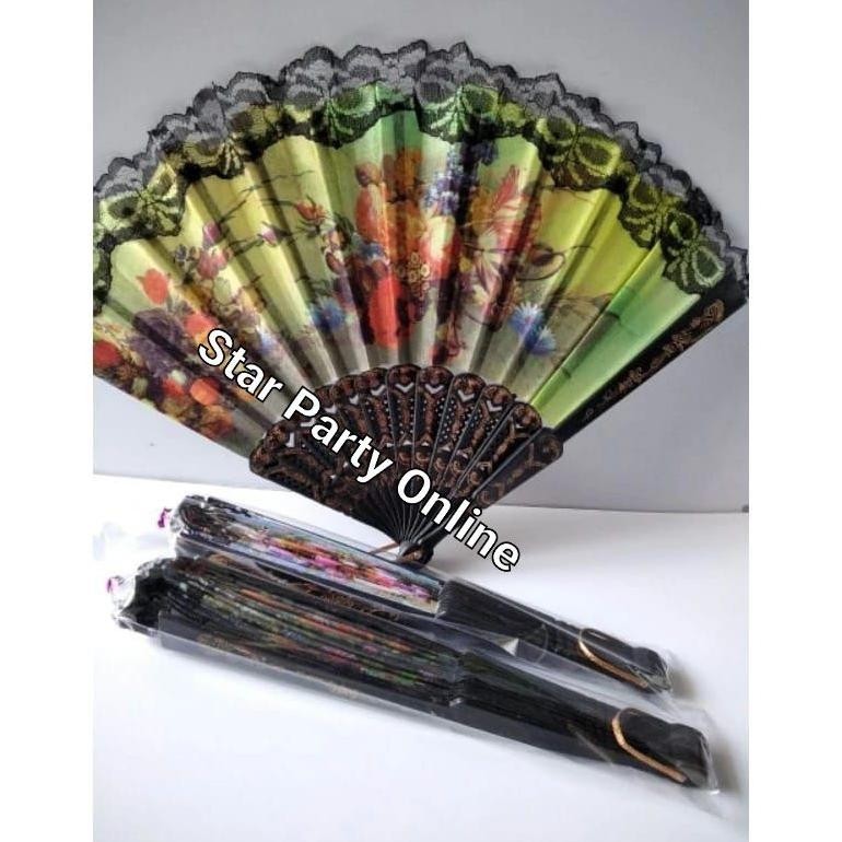 Kipas Spanyol Hitam / Kipas Tangan / Kipas Manual / Kipas Souvenir / Kipas / Souvenir