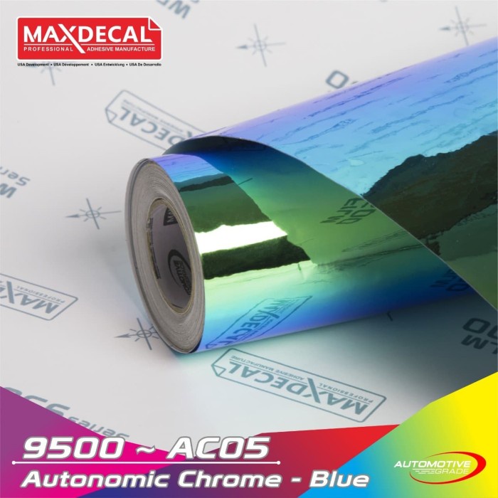 [New] Maxdecal 9500-Ac05 Autonomic Chrome Blue Bunglon Lembayung 135 Cm Berkualitas