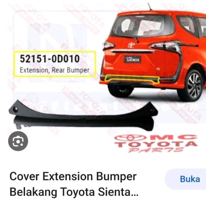 [New] Cover Bemper Belakang Toyota Sienta Limited