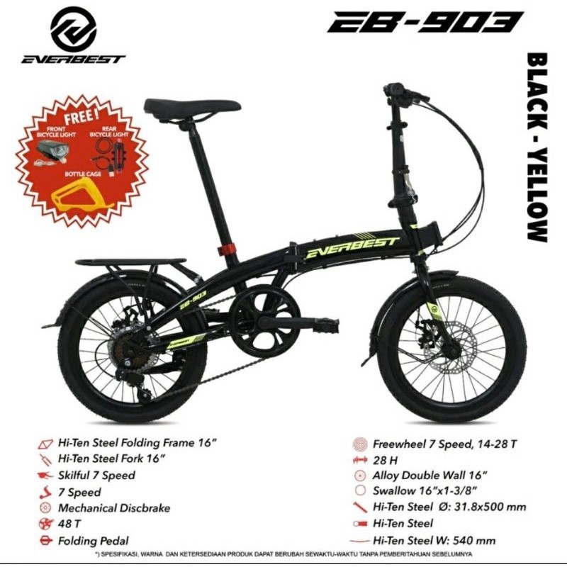 Sepeda Lipat 16 Inch Eb 903 / 20 Inch Eb 905 Everbest Eb-903 Eb-905 By Pacific 7Speed Eb903 Eb 903