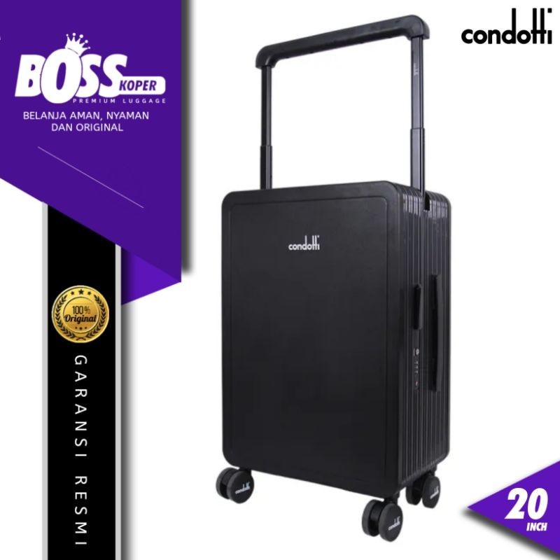 Koper Tanpa Resleting 20 Inch CONDOTTI Hardcase Kuat TSA Original