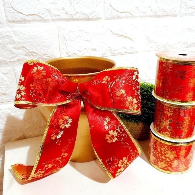 

DFG - Pita Imlek Fu Bunga 6 cm Pita Kawat Bow Sale Murah Hiasan Parcel Imlek TERLARIS