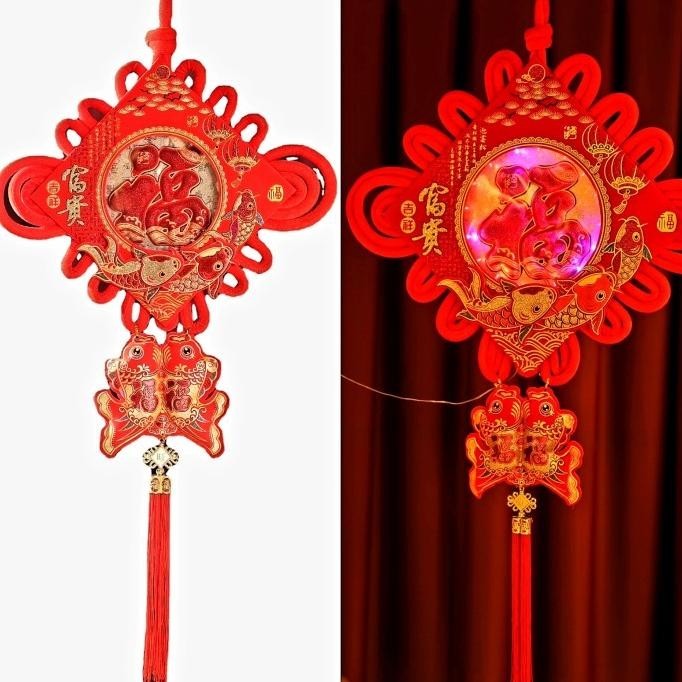 DFG - Chinese Knot Zhong Guo Jie Dekorasi Lampu Lampion Tassel Merah Jumbo TERLARIS