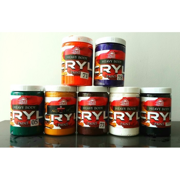 

Terjangkau Cat Lukis Acrylic Sinar Heavy Body / Pallet dan Normal / Kwas 800 ml