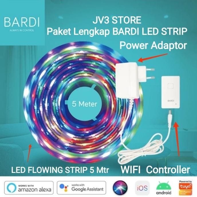 TERMURAH - BARDI LED Flowing Strip 5M with Adaptor Bardi LED Strip Bardi LED RGB