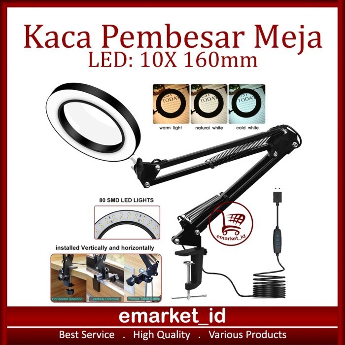 

[Baru] Kaca Pembesar Meja Jepit Led 10X 160Mm Ag34 / Usb Lampu Desktop Klip Terbatas