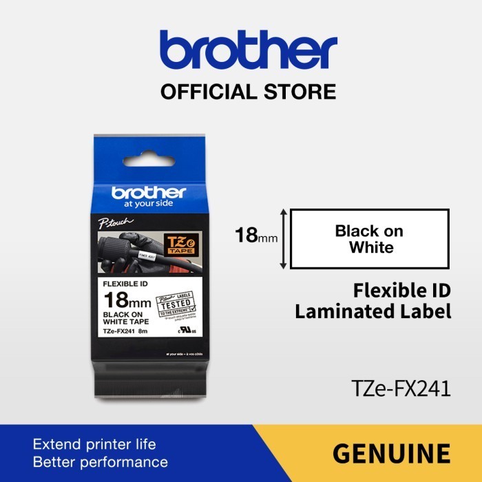 

[Baru] Brother Label Tape Tze-Fx241 18Mm Flexible Black On White Tzefx241 Berkualitas