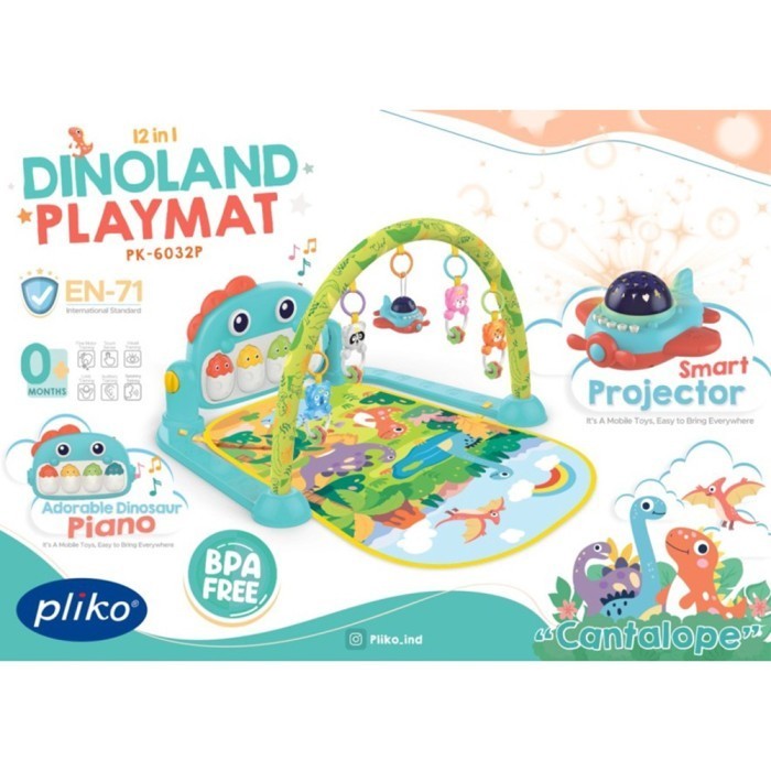 [COD] Playmat Pliko Dinoland 12 In 1 Pk6032P Baby Playgym Piano Mainan Bayi Limited