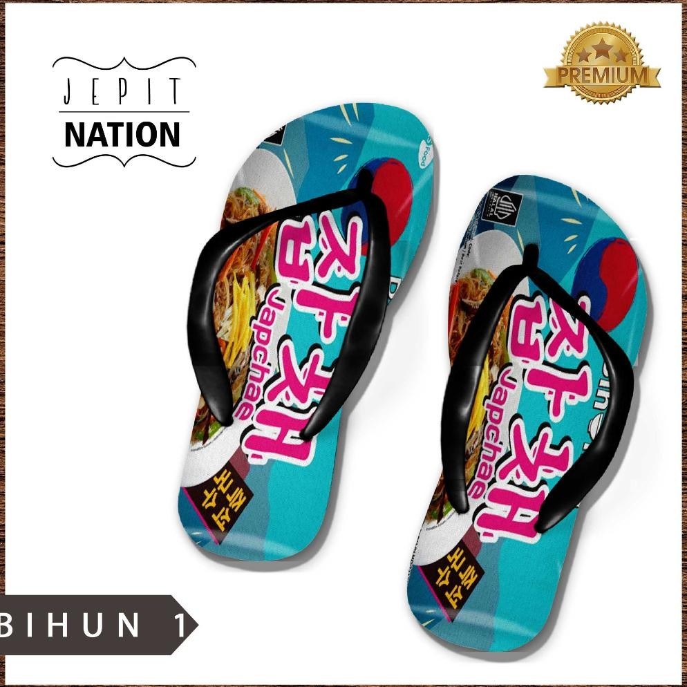 [Wanita] Bihunku Korean Japchae Spicy Kimchi Sandal Jepit Cewe Cewek Perempuan Murah Murah Flipflop