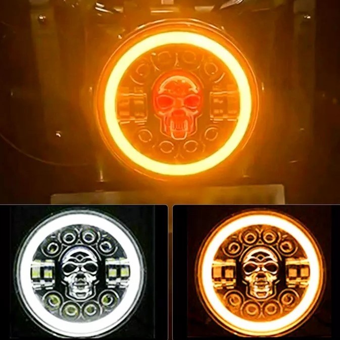 ✅New Lampu Daymaker 7 Inch Tengkorak Rubicon Hardtop Jimmy Gl Cb Tiger Dll Berkualitas