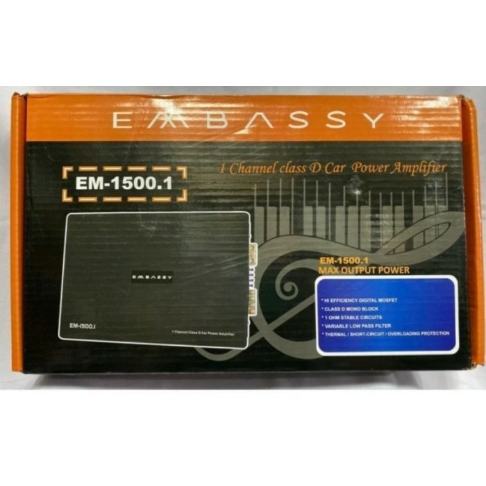 [Baru] Power Monoblok Audio Mobil Embassy Em-1500.1 Terbatas