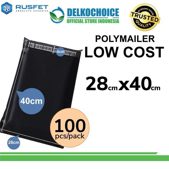 

Plastik Polymailer Pack Low Cost Amplop Polimailer Hitam 28X40 Rusfet