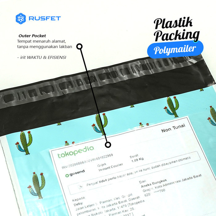 

Rusfet Polymailer Cactus Amplop Plastik Poly Mailer Polimailer Baju