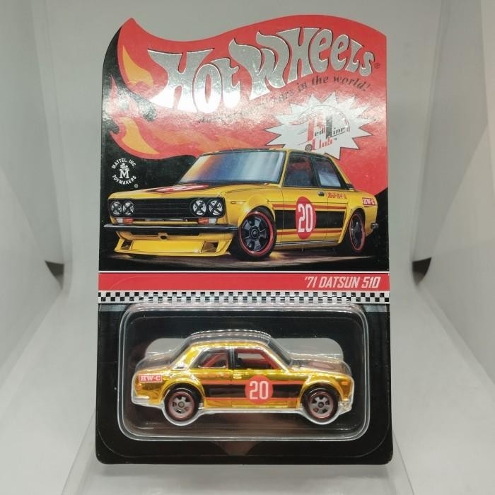 HOTWHEELS RLC 71 DATSUN 510 GOLD / RED LINE CLUB DATSUN