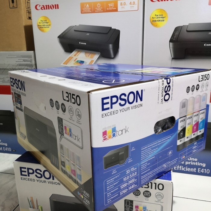 Epson L3150 Ecotank Wifi Multifungsi Printer L-3150 Print Copy Scan Best