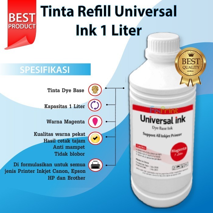 Tinta Refill 1 Liter Jerigen Printer Canon Ip1880 Ip1980 Mp145 Mp198 Best