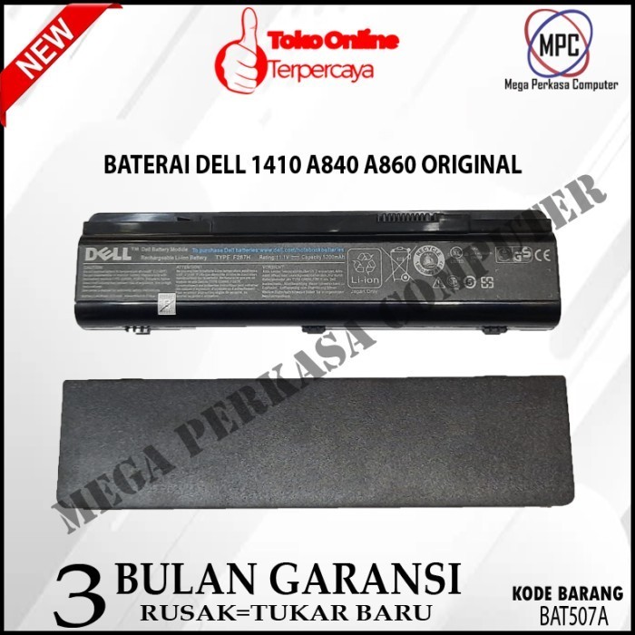 Baterai Dell Inspiron 1410 Dell Vostro A840 A860 1014 F287H Original Best