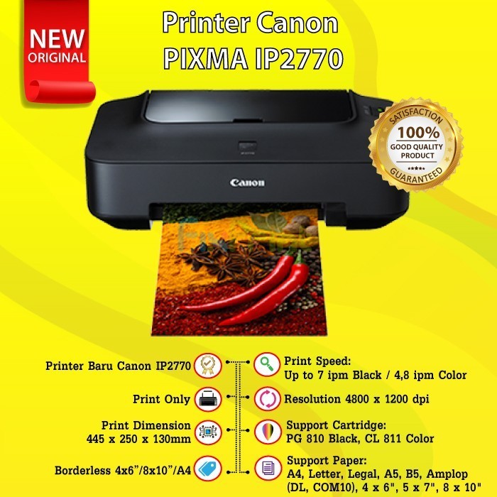 Printer Canon Ip2770 Pixma Ip2770 Ip 2770 Tanpa Cartridge Pg810 Cl811 Best