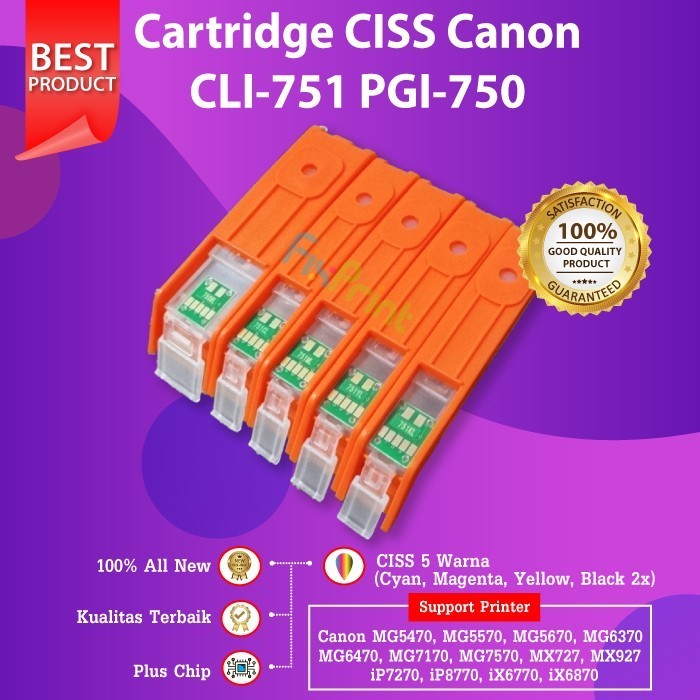 Cartridge Tinta Infus 750 751 Ciss Canon Ix6870 Ix6770 Ip7270 Ip8770 Best