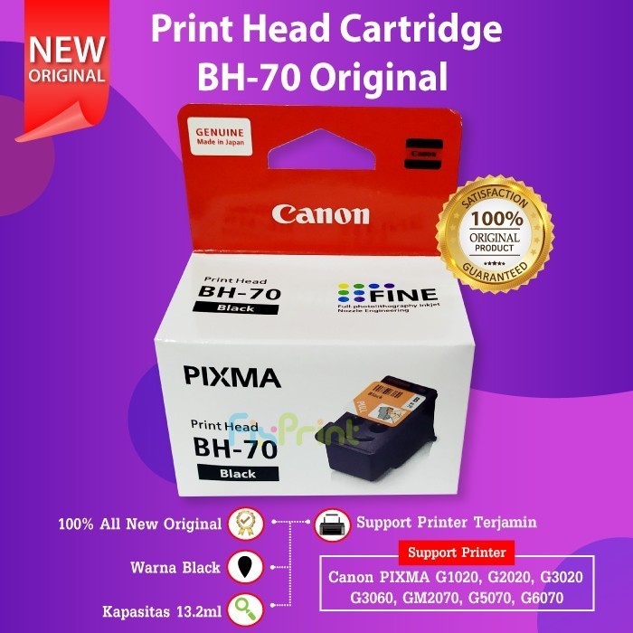 Print Head Cartridge Bh70 Bh-70 Black Printhead Tinta Canon G2020 3020 Best