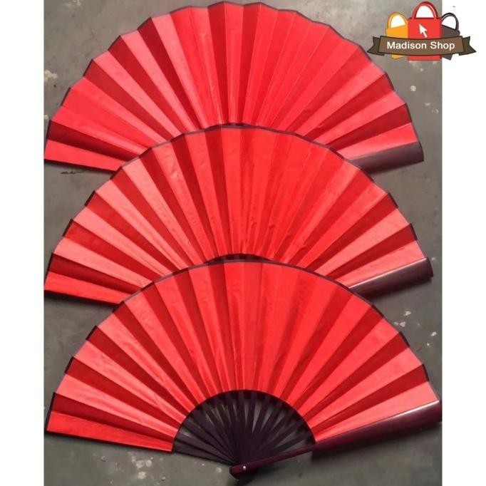 

New Kipas Besar Merah Emas Kipas Menari Imlek Kipas Photo Prop Kado Murah Terbaik