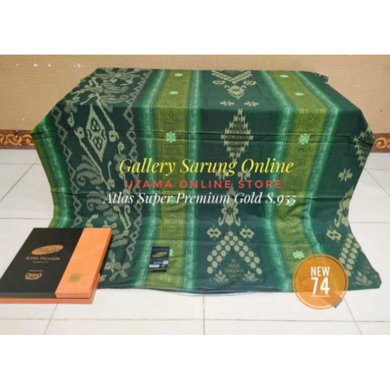 COD Sarung Katun Atlas Super Premium Gold S.955 Gold Super Black by BHS Edisi 4404