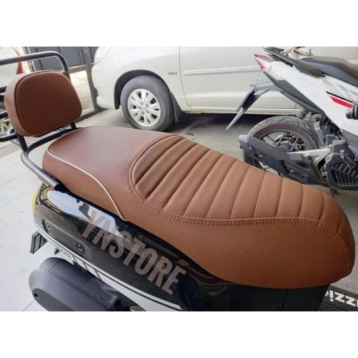 SARUNG KULIT COVER JOK MOTOR FAZZIO MBTECH COKLAT