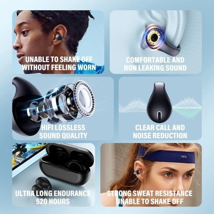 NEW JOVITECH EAR CLIP BLUETOOTH HEADSET TWS BONE CONDUCTION V.5.3 EP-29