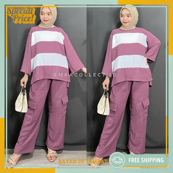 Long Set Viral Setelan Muslimah Setalan Celana Premium Stelan Cewek Murah Stalan Terbaru One Set Per