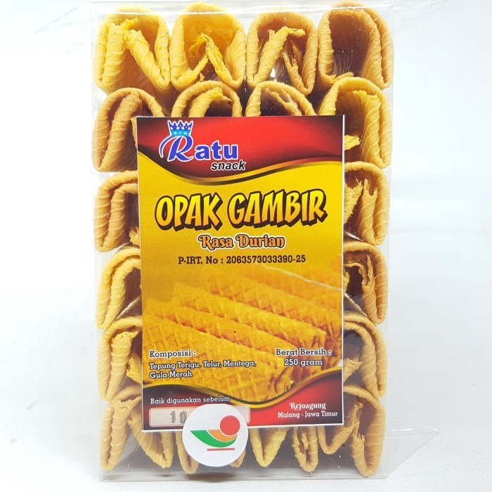 

_^_^_^] RATU OPAK GAMBIR 250gr KERIPIK RASA DURIAN NANGKA PISANG GULUNG