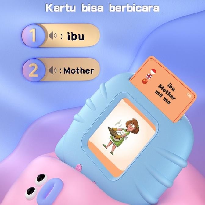 Mainan Flash Card anak mainan edukasi 3/2 bahasa 112 kartu 224 Adegan peterstorez
