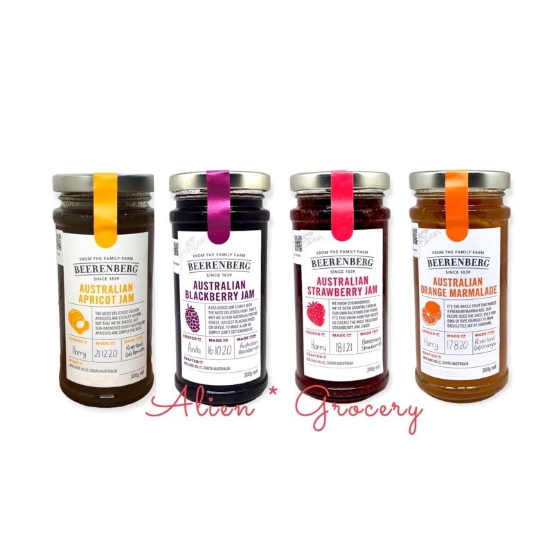 

Beerenberg Selai Jam Preserves Strawberry Blaberry Apricot Orange Marmalade 300Gr