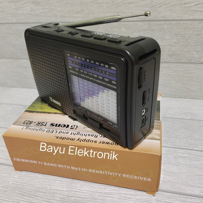 ready Radio Tens TSR-823 FM MW SW 11 Band AC/DC With Mp3 USB Micro SD Senter