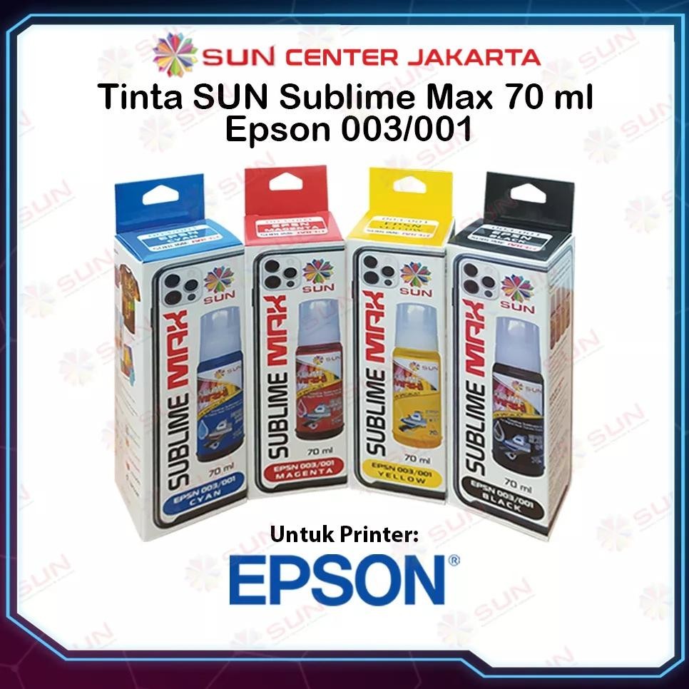 Promo Tinta Epson Sablon 003 / 001 - Sun Sublime Max 70 Ml ( Transfer Ke Mesin Press Kaos, Mug, Piri