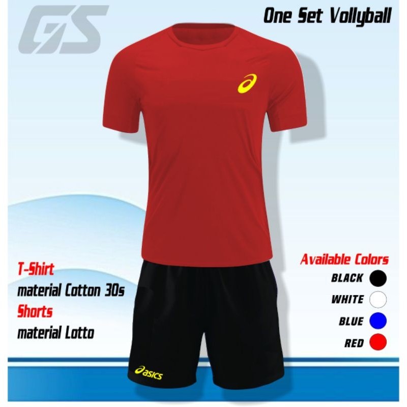 Setelan volly polos Jersey dan celana pendek ekonomis pria wanita