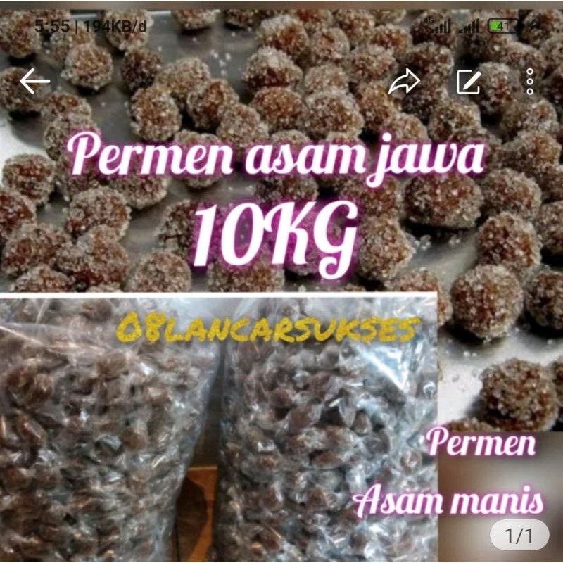 

Permen Asam Jawa/Permen Asem Ball 10 Kg