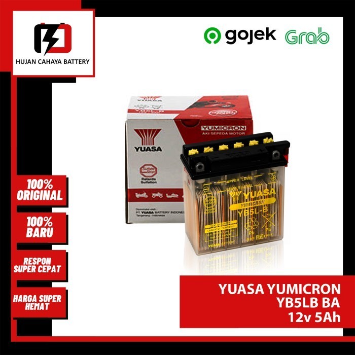 Aki Motor Honda Supra Series, Astrea, Legenda, Megapro Yuasa Yb5Lb-Ba Gratis Ongkir