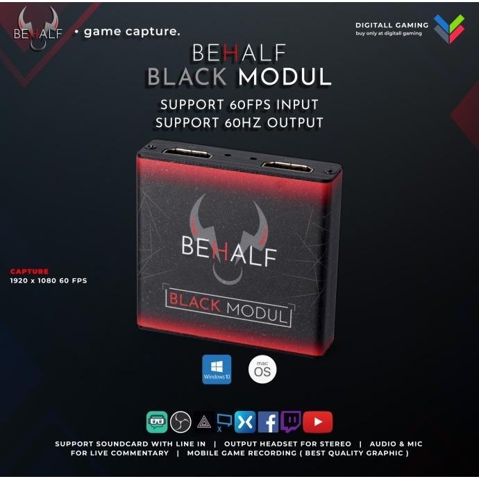 BEHALF BLACK MODUL GAME CAPTURE / HDMI CAPTURE LIVE STREAMING GAME