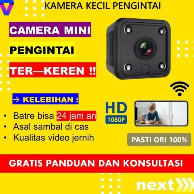 Baru CAMERA MINI TERSEMBUNYI WIFI KAMERA PENGINTAI MINI KECIL TANPA KABEL