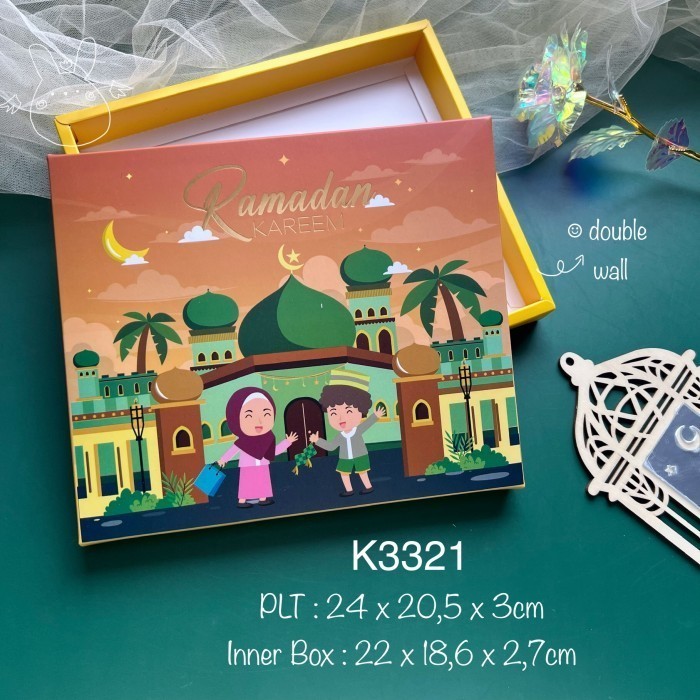 %$%$%$%$] K3321 Kotak Mika Sekat 20/30 LebaranDus Idul Fitri Box Nastar Lapis