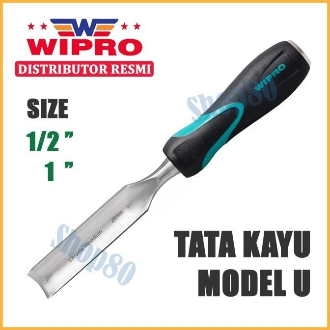 juw Wipro Tatah Model U Pahat Tata Kayu Lengkung Kuku 1/2" 1" 12 25 mm