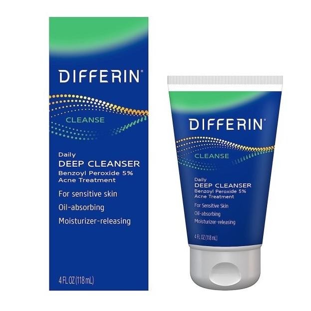 Differin Daily Deep Cleanser Acne Fash Wash Benzoyl Peroxide Sensitive ___Malla