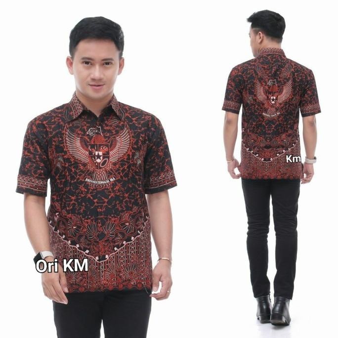 Flash Sale - kemeja batik garuda lengan pendek baju batik pria garuda ,,