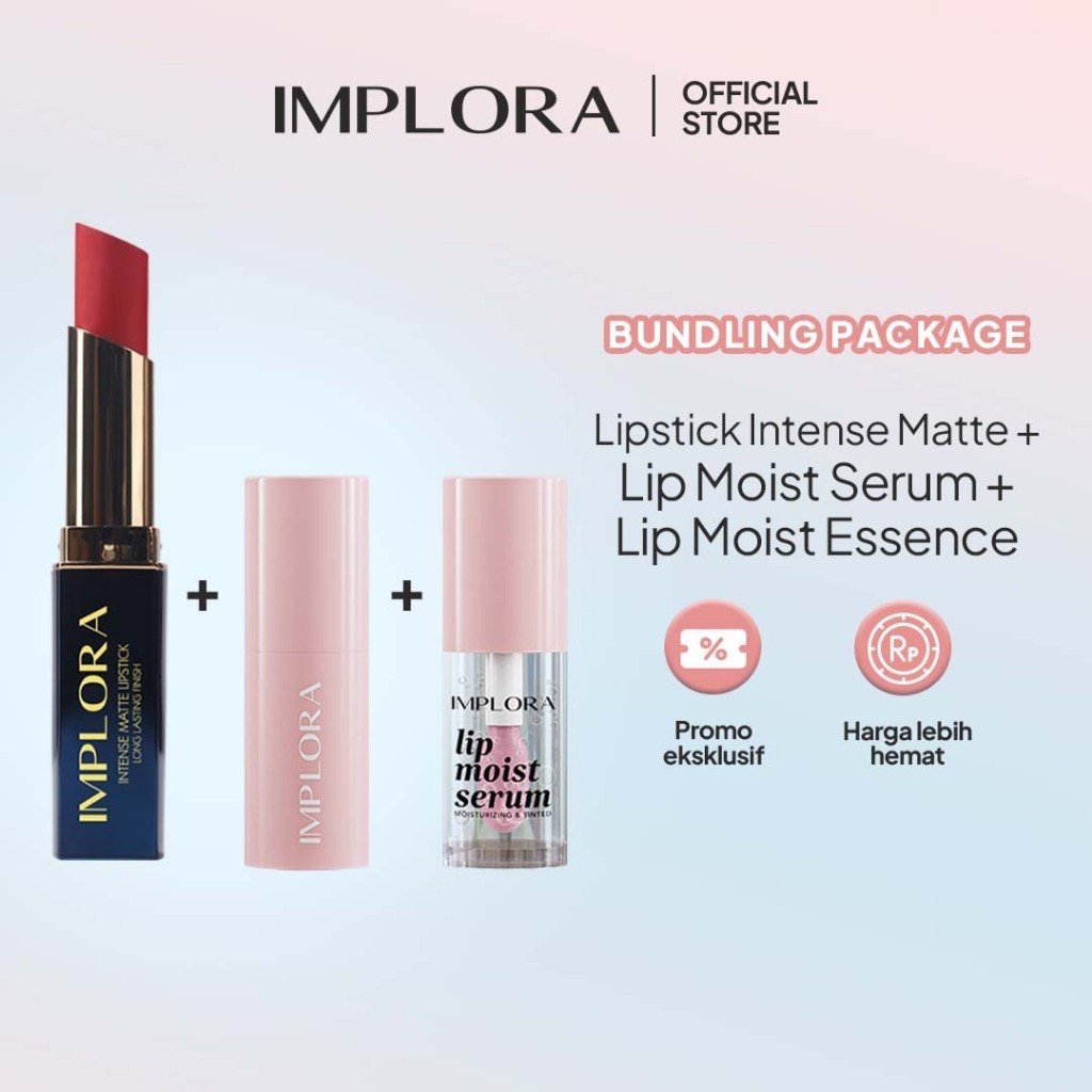 IMPLORA Lipstik Intense Matte Lipstick 01 - Cherry Crush | 3.5 gr