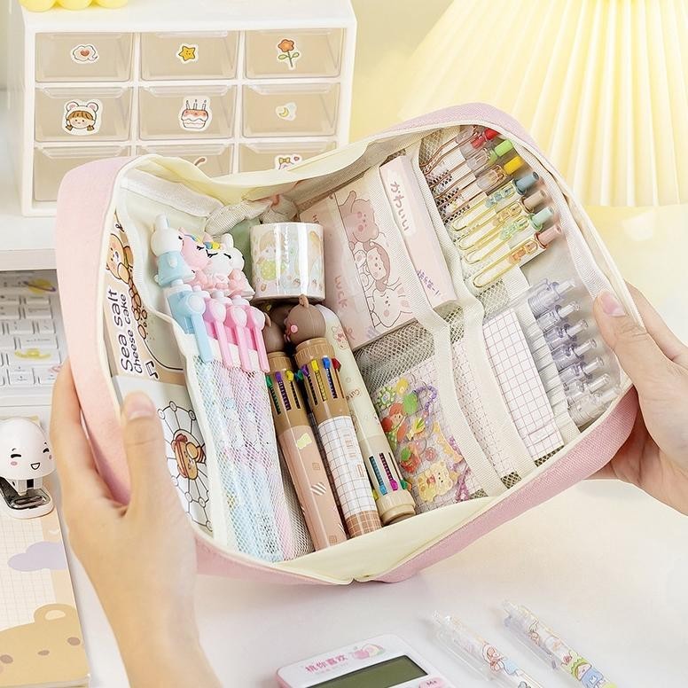 

Hot Sale 8-Layer Super Large Capacity Pencil Case Kawaii Canvas Pencil Box Pen Pouch Organizer for Girls Back to School Stationery Supplies Premium