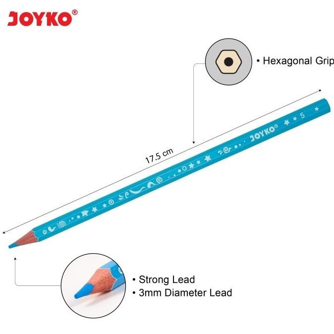 

Terjangkau Joyko Pensil Warna Color Pencils Hexagonal Grip !!